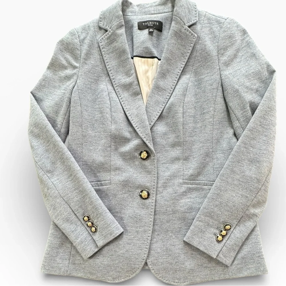 Talbots Light blue Women's Blazer Size 0 Petite - Picture 4 of 7